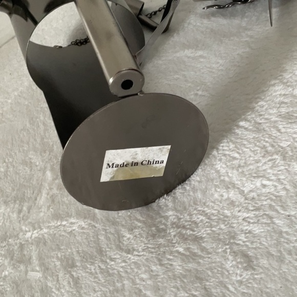 Silver Sculptural Wine Bottle Holder Bar Accessory - Picture 5 of 5